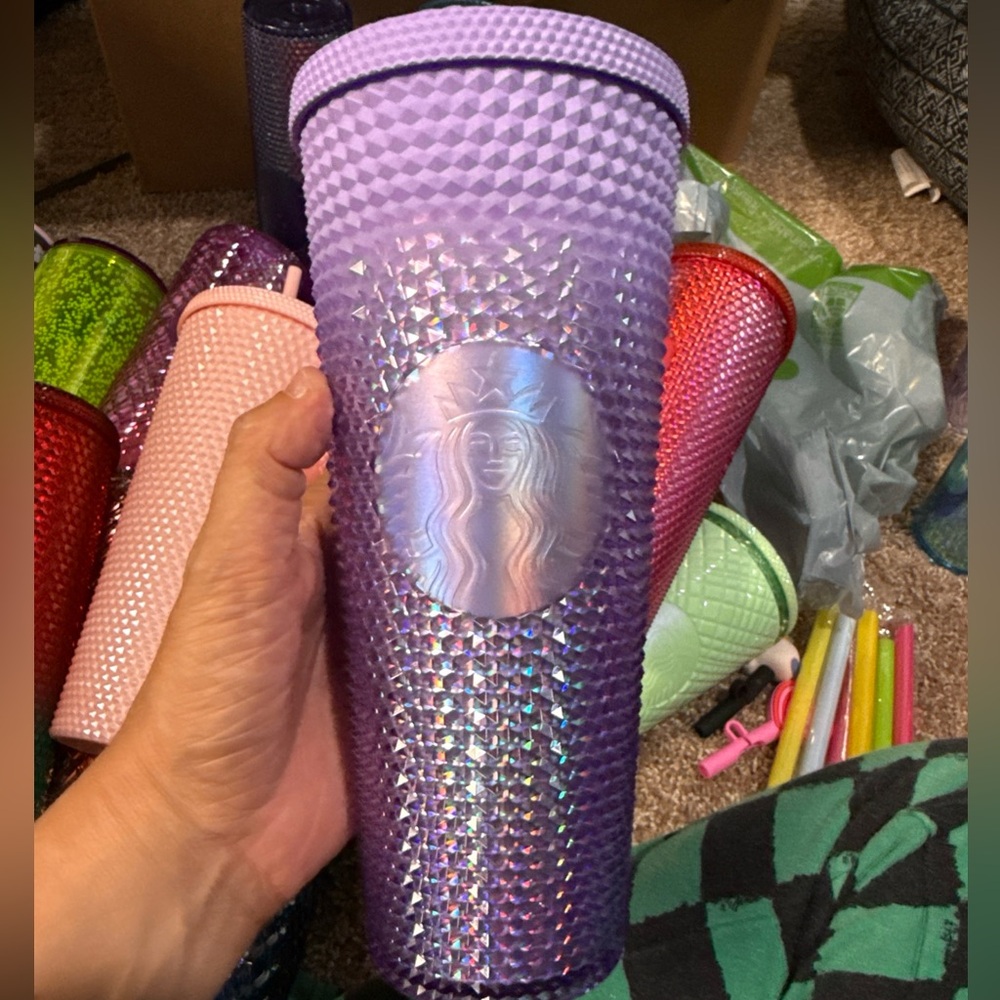 Purple Studded Tumbler with Logo